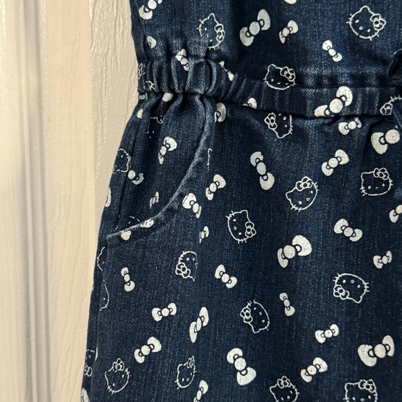 Hello Kitty Girl Blue Jean Short Sleeve Romper - Picture 4 of 12